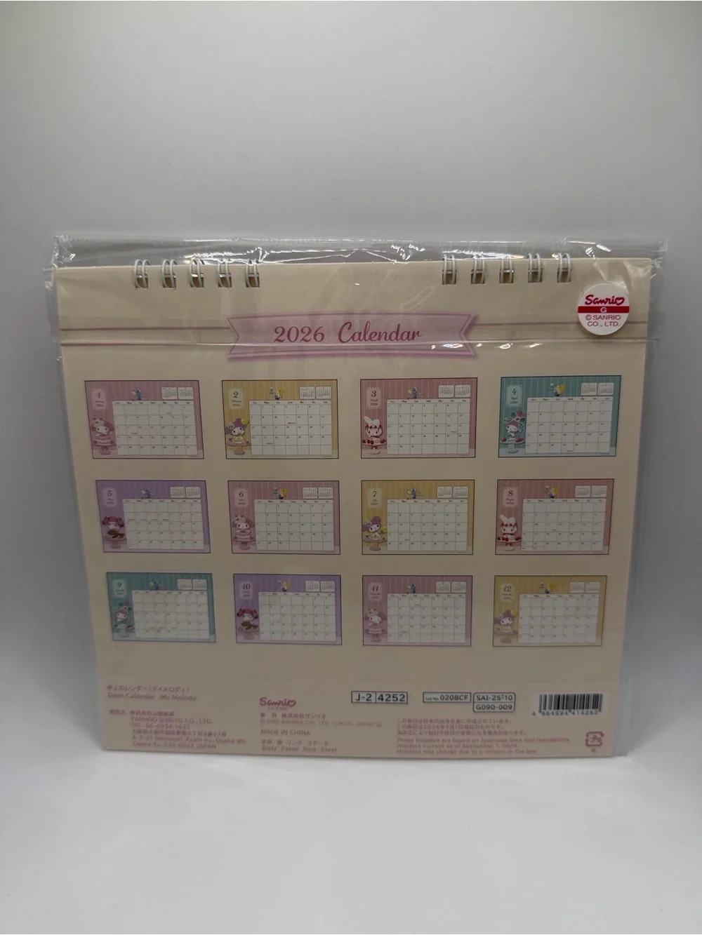 My Melody 2026 Pink Desk Calendar